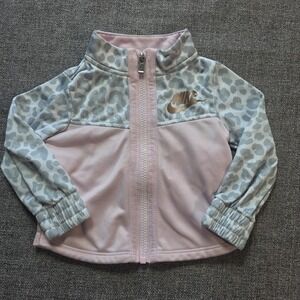 Nike Jacket Coat Girls Leapard Print 18 Months Full Zip Pink